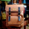 Genuine Brown Leather Backpack