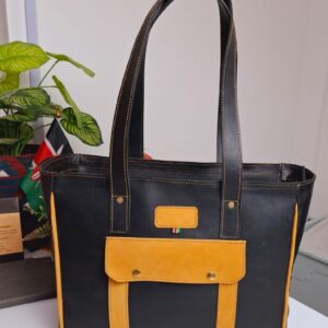 Genuine Leather Black Hand Bag