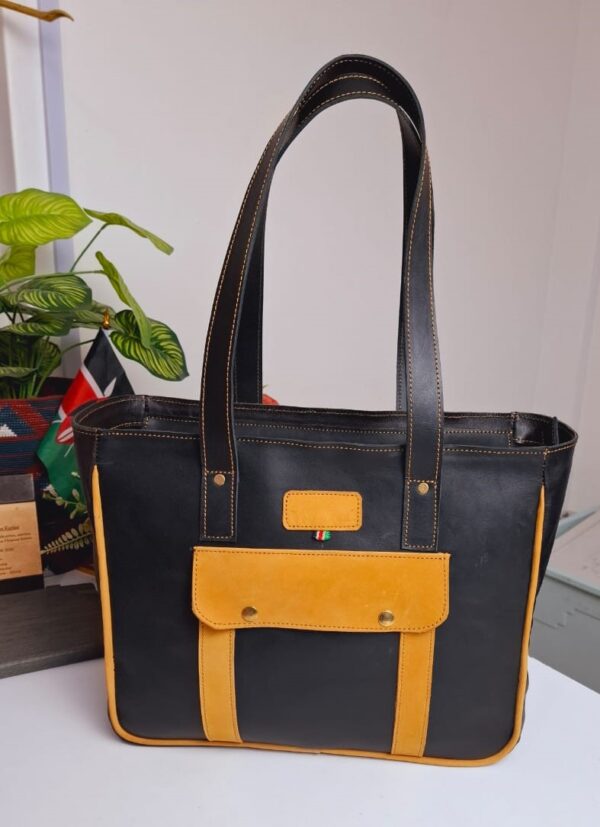 Genuine Leather Black Hand Bag